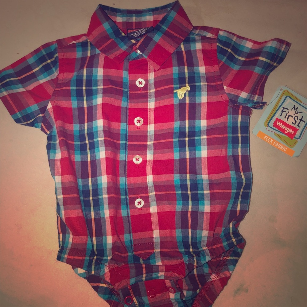 Plaid Baby boy dress top Onesie